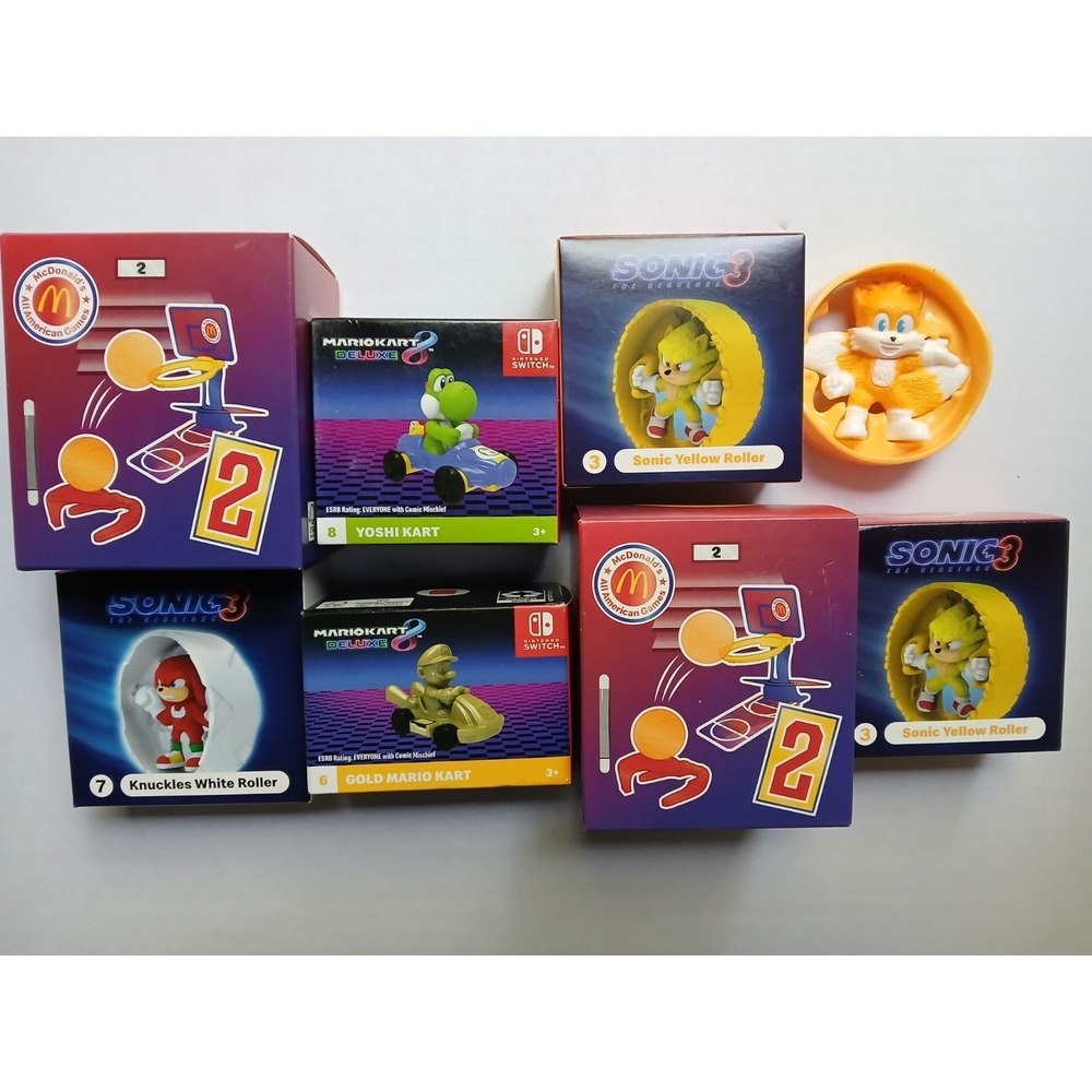 McDonald's Nintendo Super Mario Kart & Sega‎ Sonic The Hedgehog Toys Lot 7